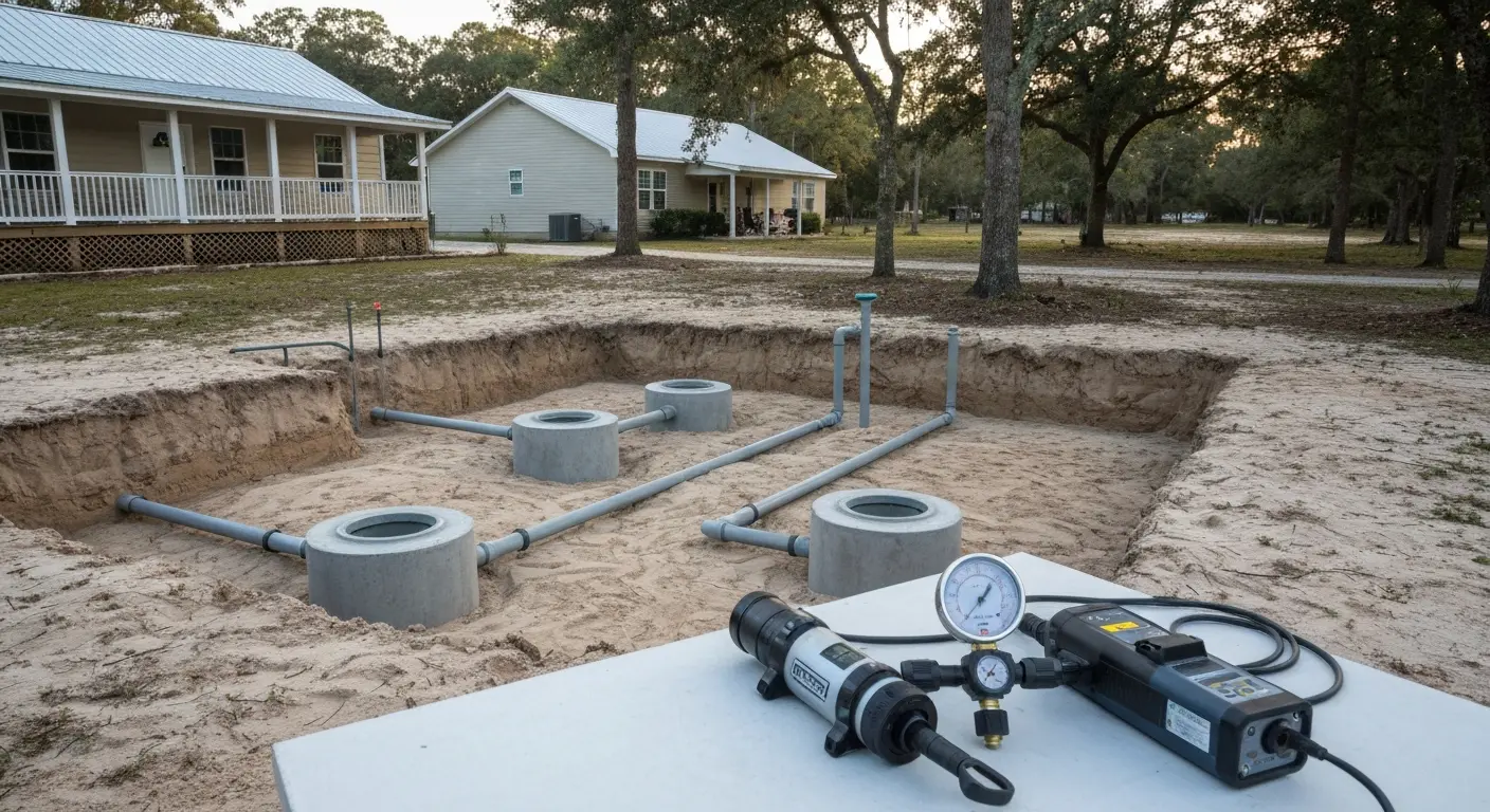 Septic-dependent homes in Cantonment