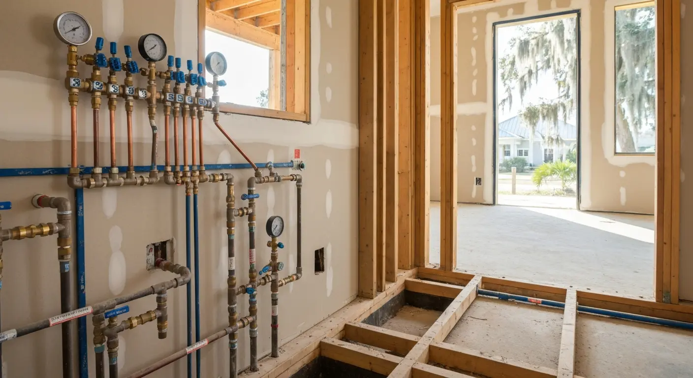 New construction plumbing installation