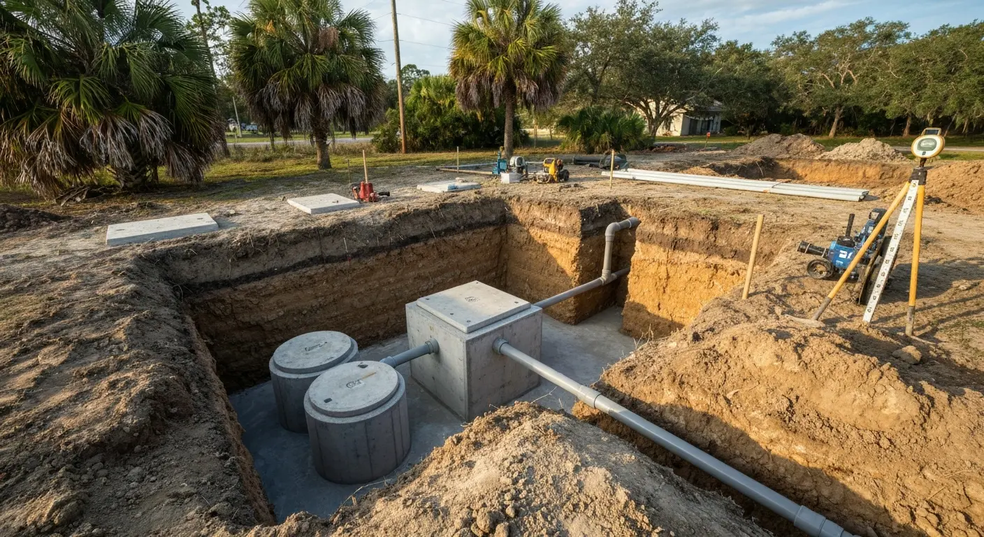 Commercial septic installation