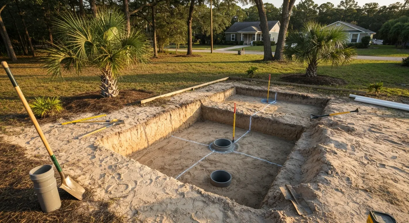 Residential septic system installation