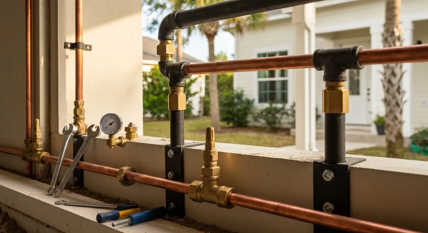Gas line installation