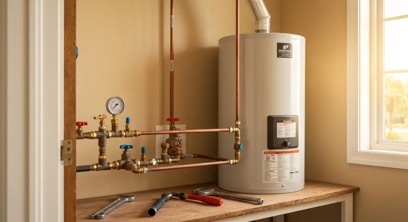 Water heater and gas line service