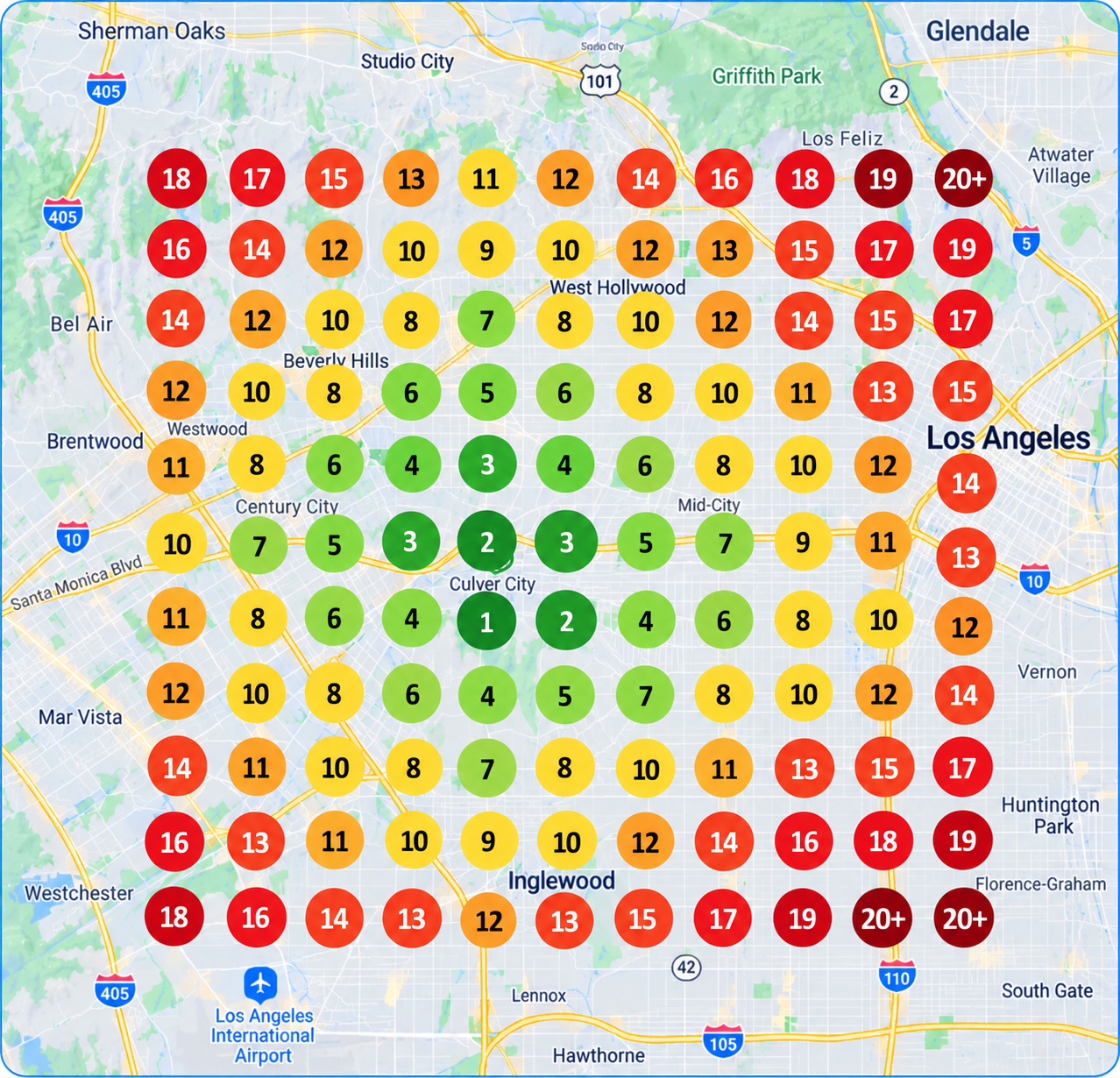 Illustrative plumber local search visibility before optimization