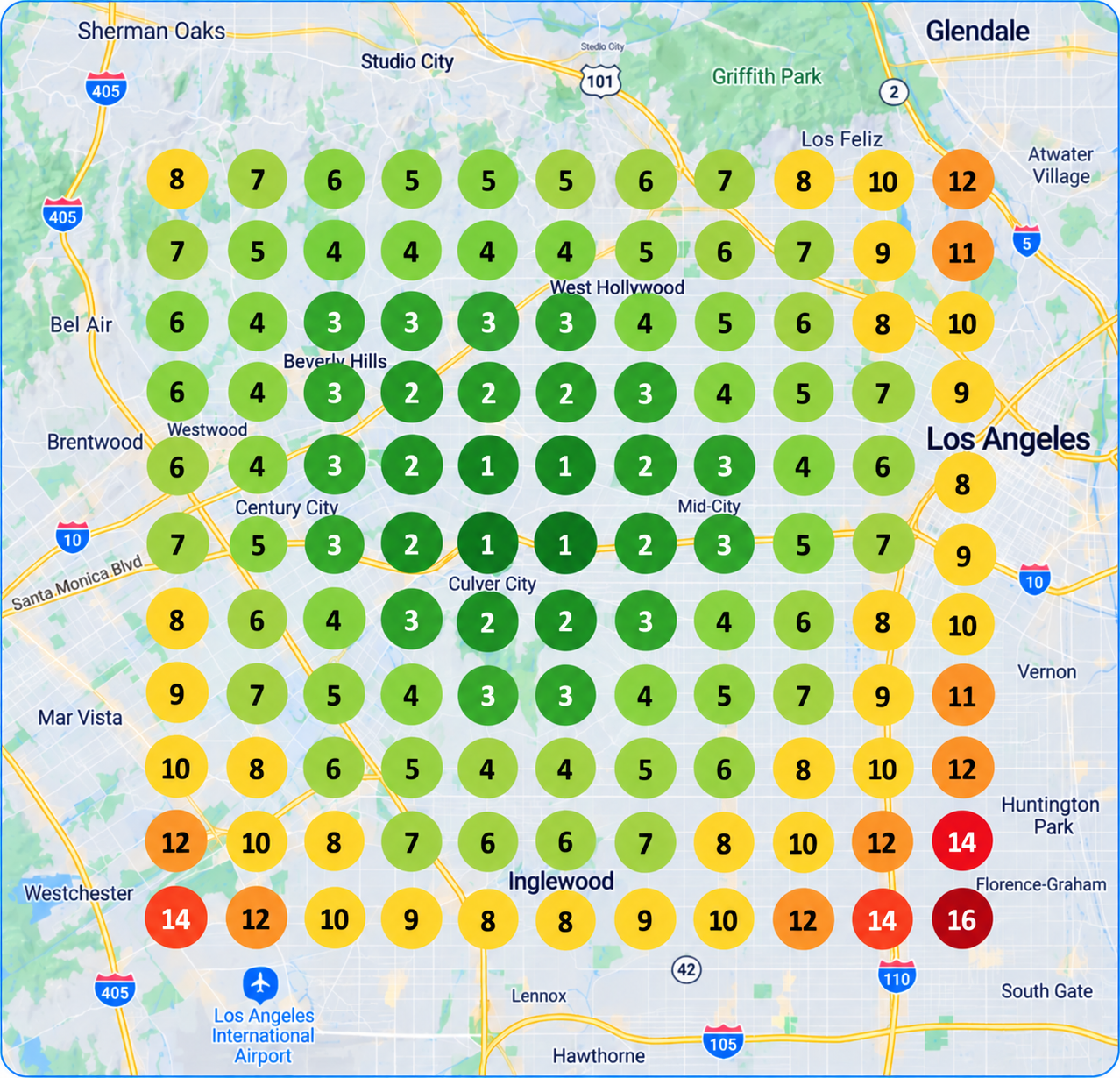 Illustrative plumber local search visibility after improvement