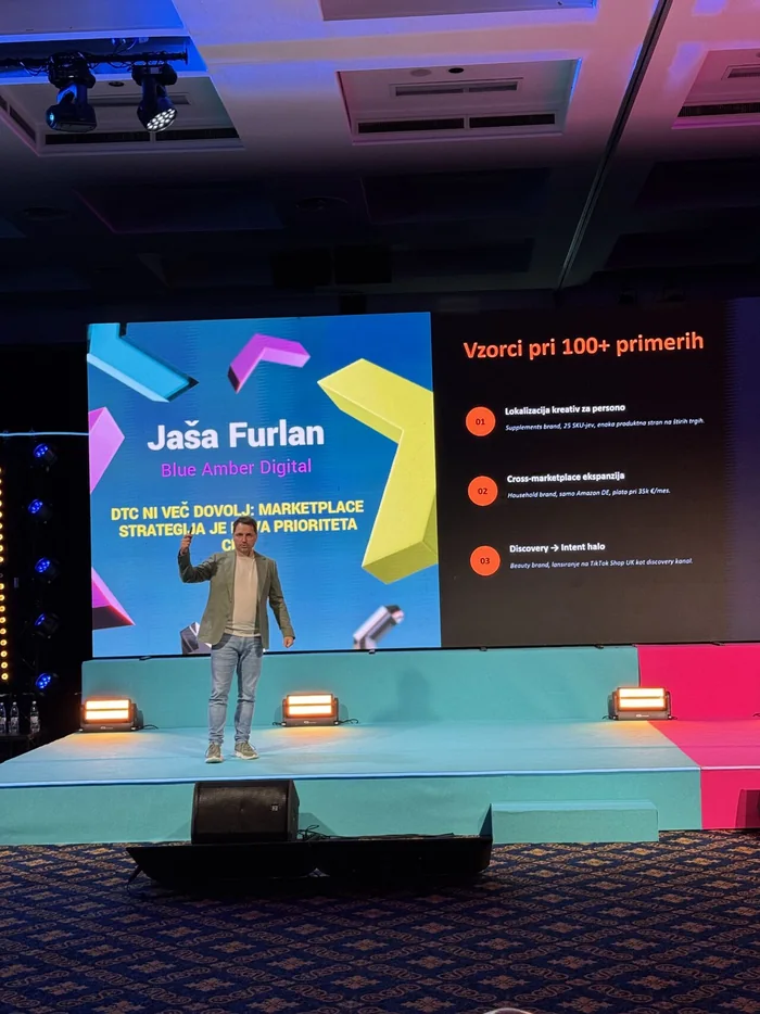 Jasa Furlan speaking at an international Amazon seller conference