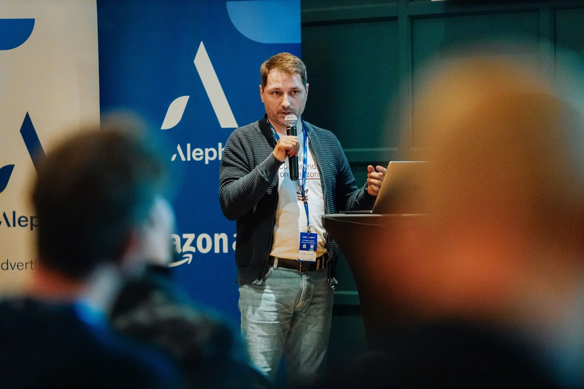 Jasa Furlan speaking at an international Amazon seller conference