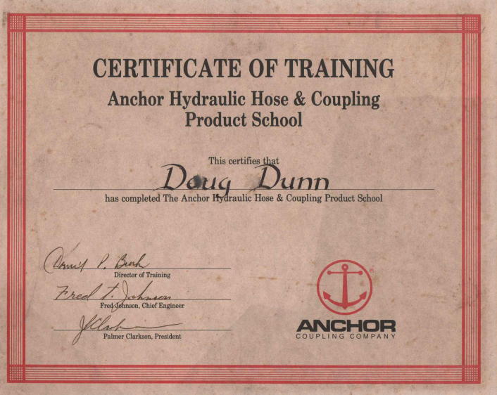 Hydraulics Dunn Right additional training credential
