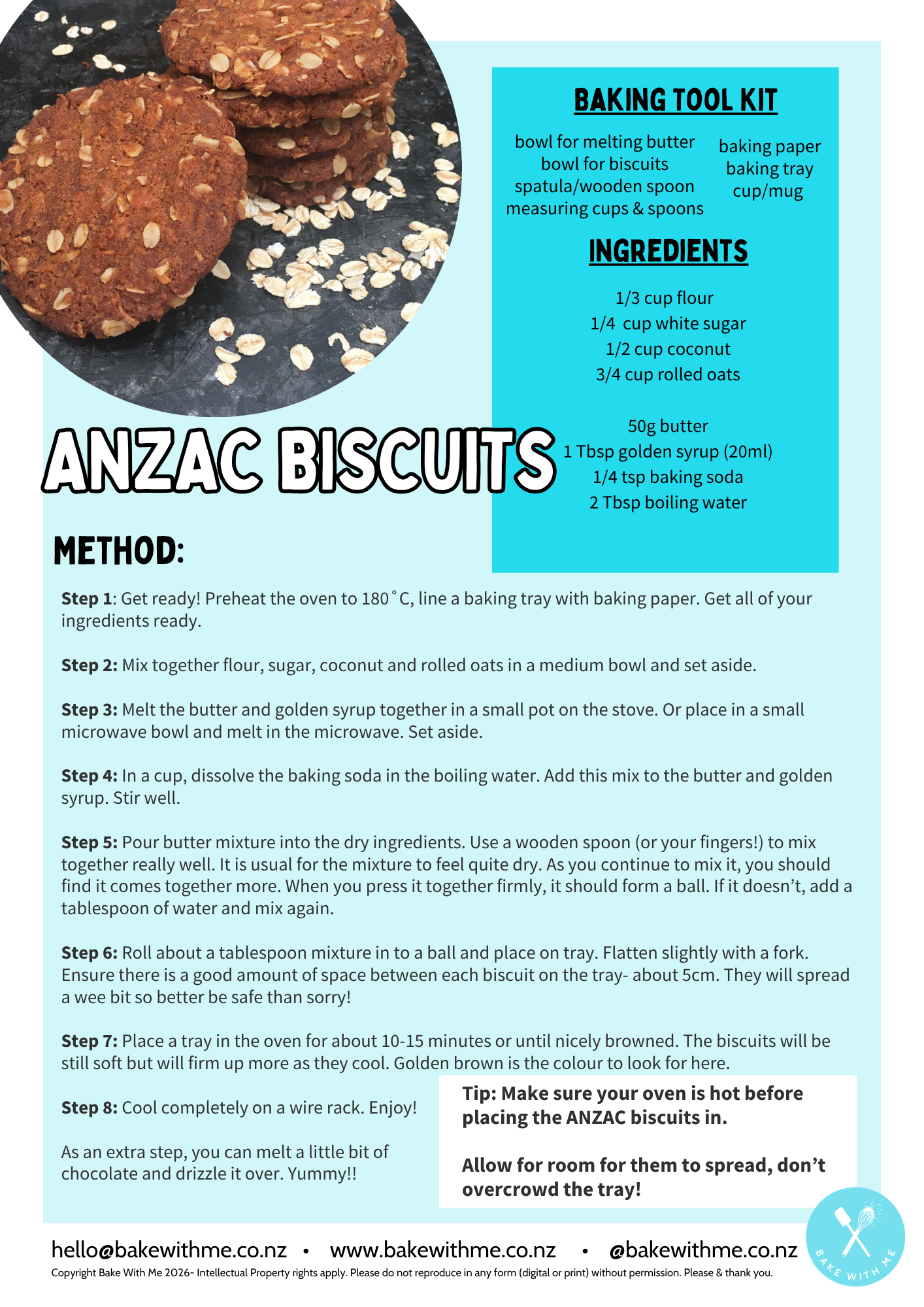 ANZAC BISCUIT RECIPE