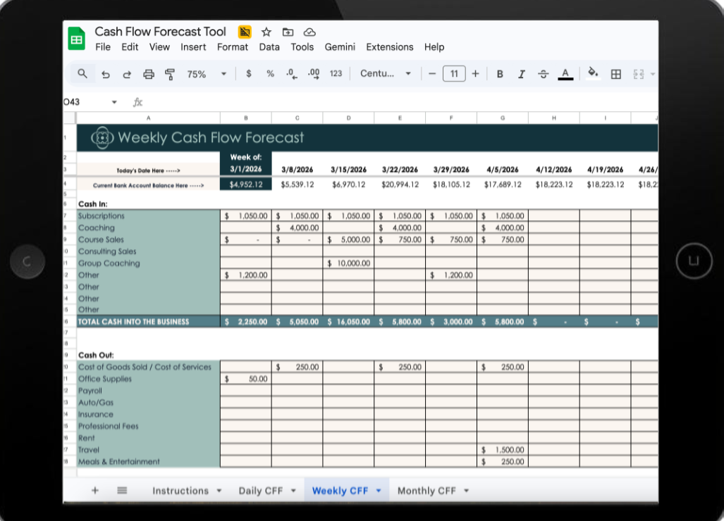 Cash Flow Tool