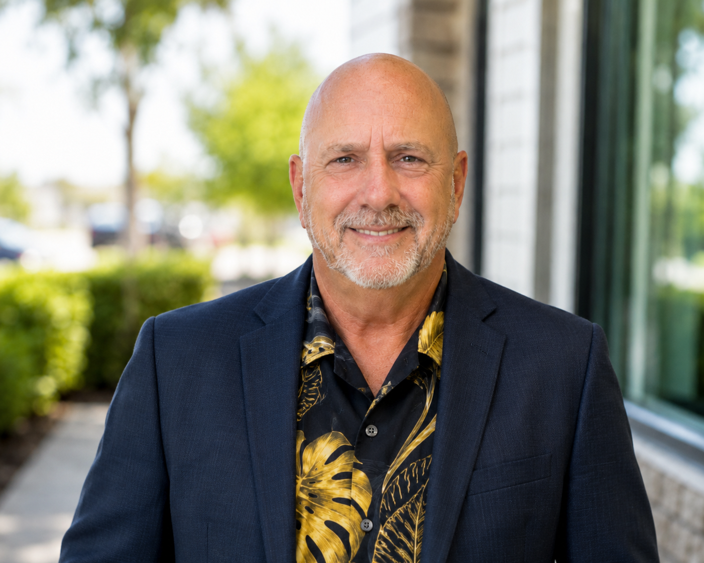 David Wagner in his signature Hawaiian shirt and sport coat