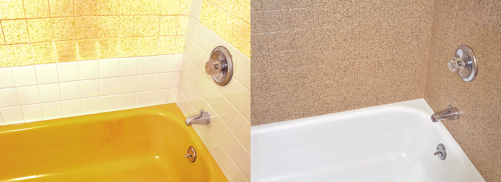 Bathtub before and after refinishing