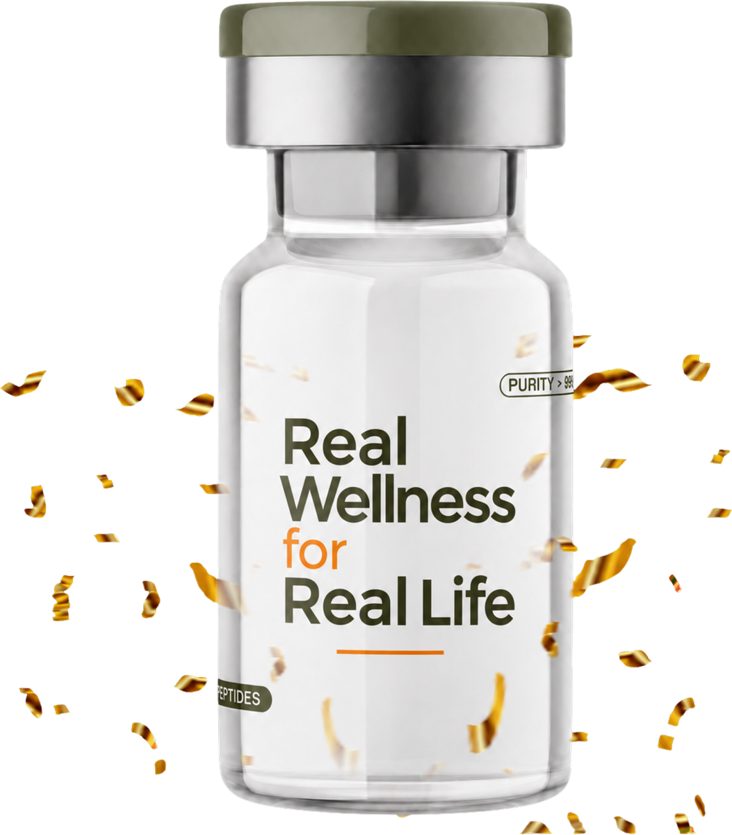 Real Wellness for Real Life peptide vial