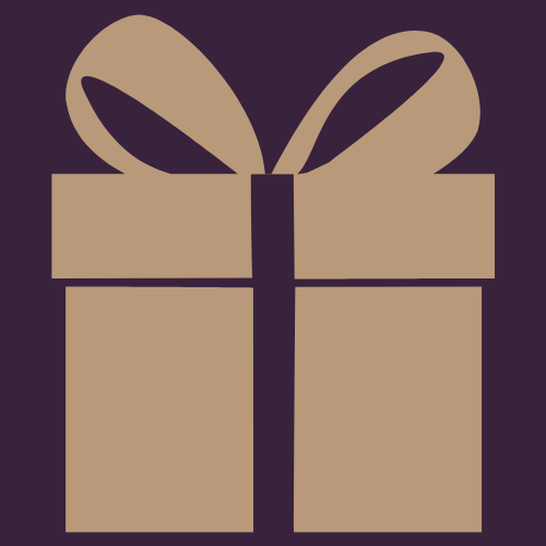 A gift box tied up with a ribbon