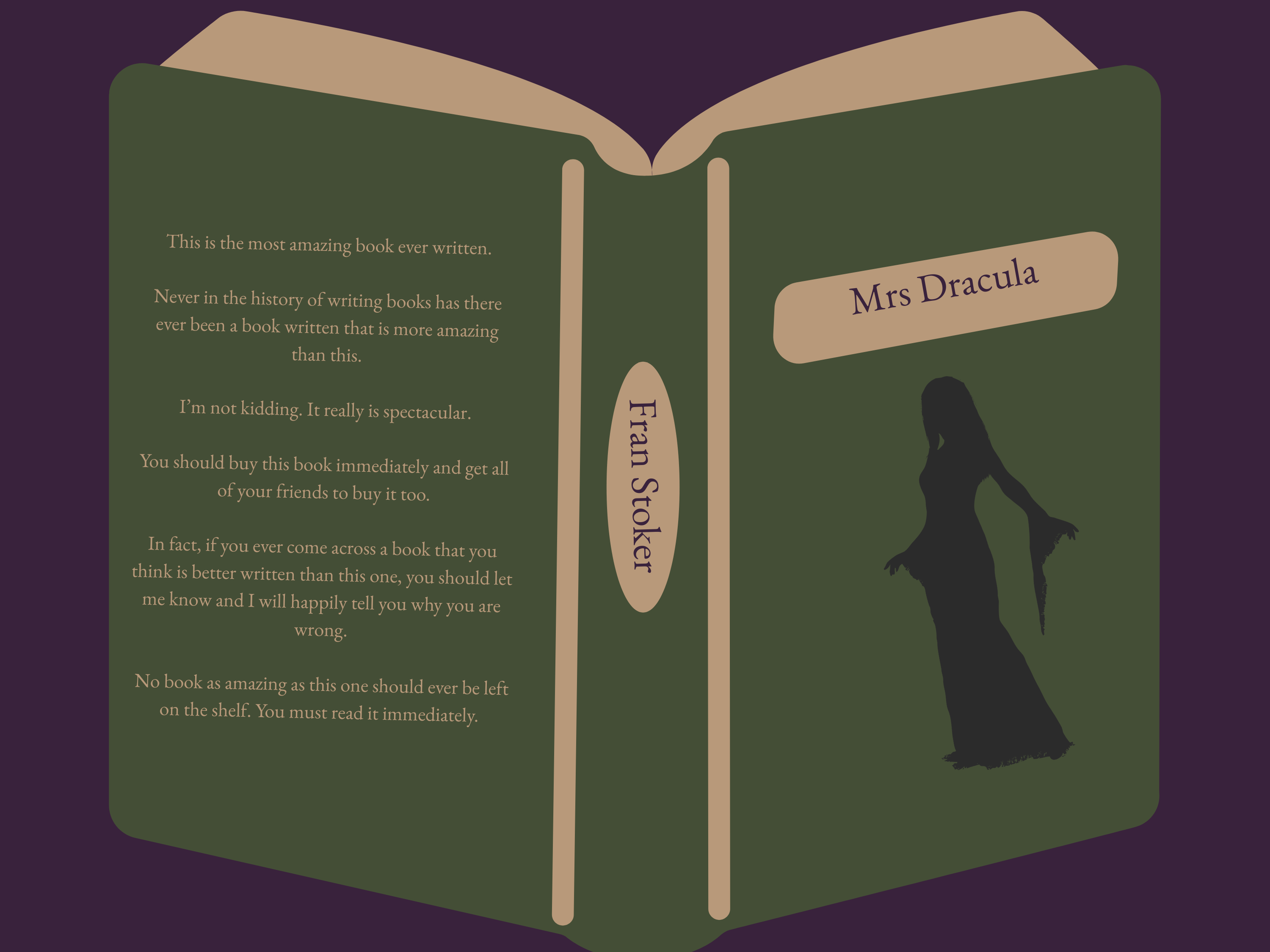 A fake book cover called Mrs Dracula, by Fran Stoker