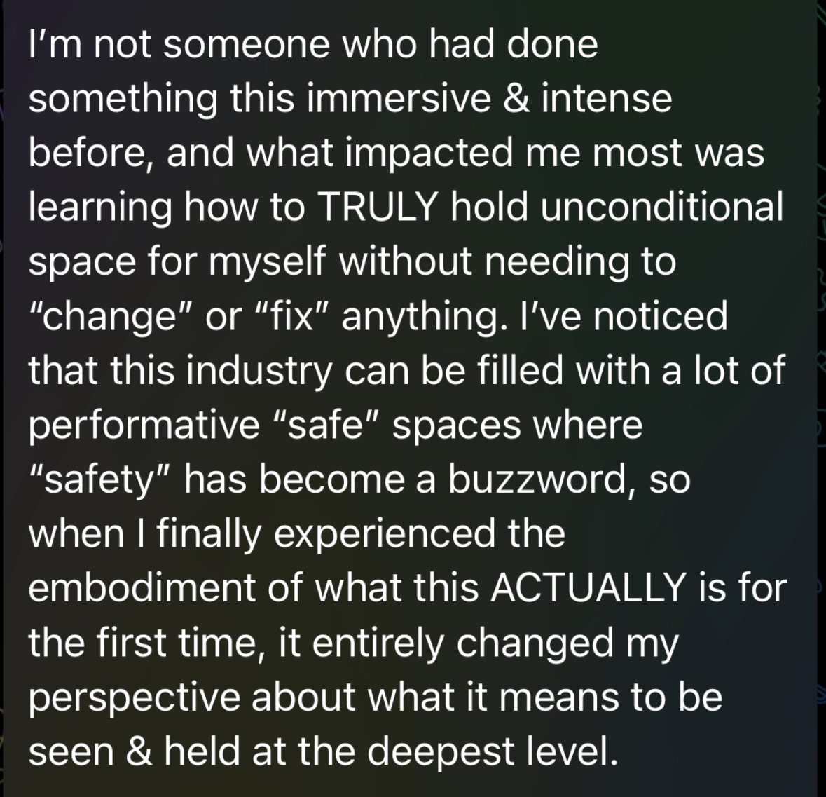Client testimonial