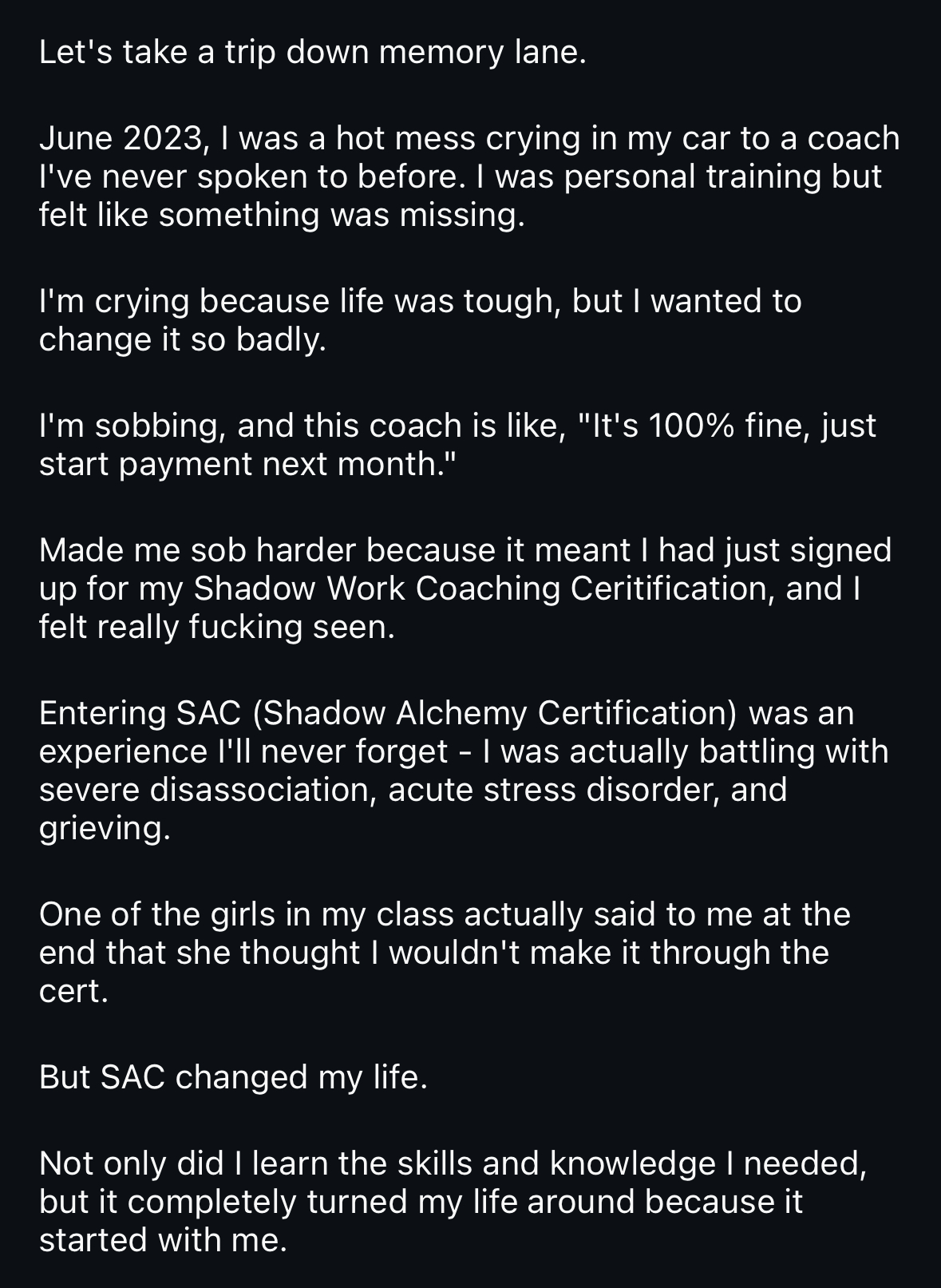 Lurinda Testimonial Part 1