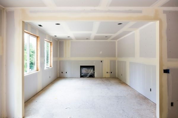 Drywall ceiling installation in Dorset property