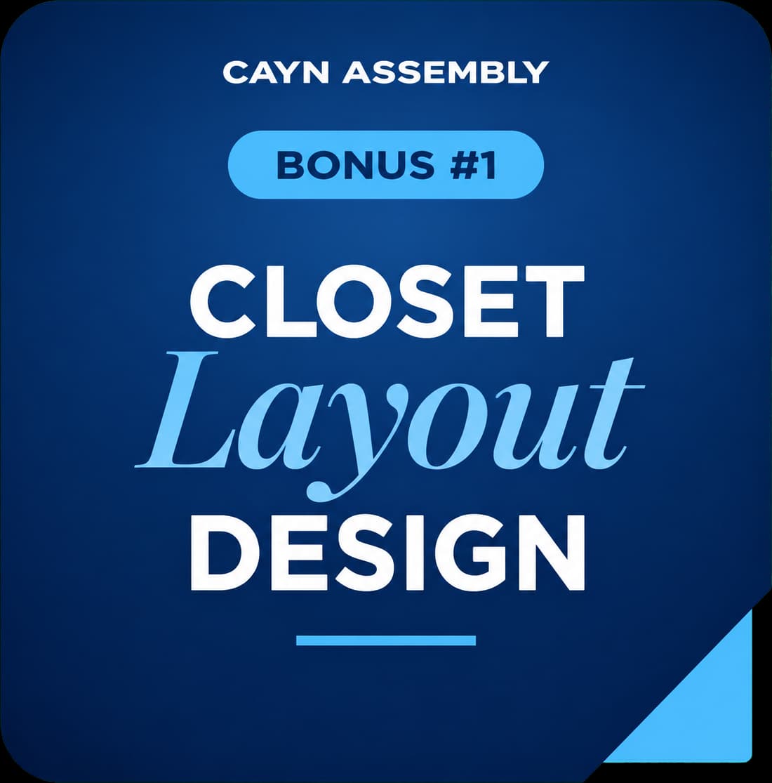 Closet layout design bonus