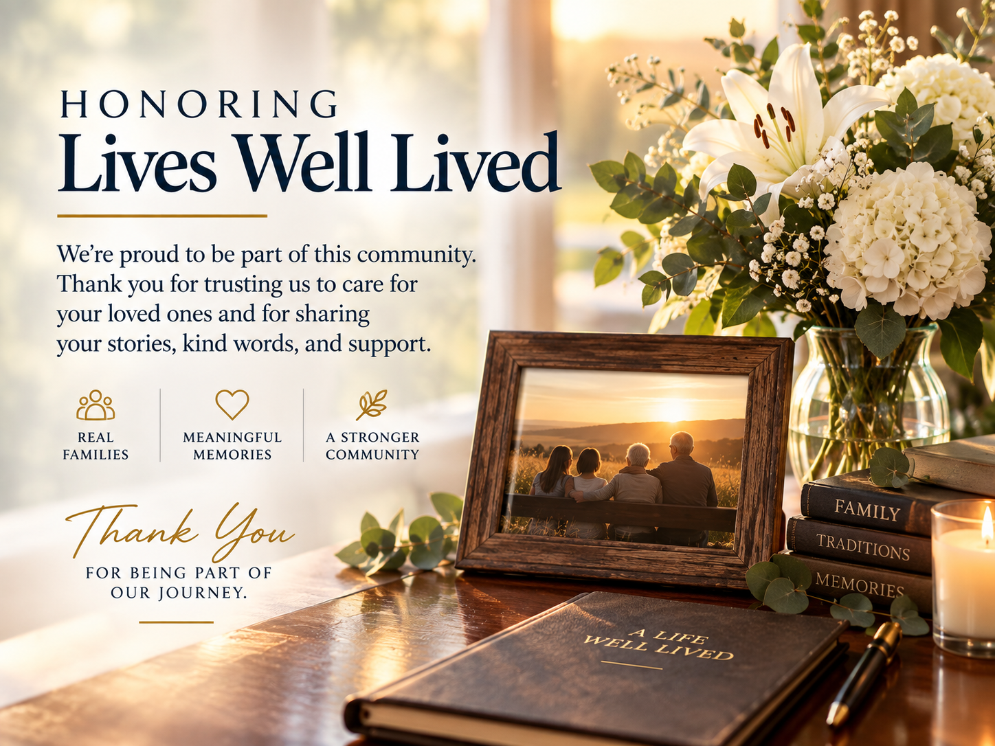 Example of a respectful funeral home social media ad