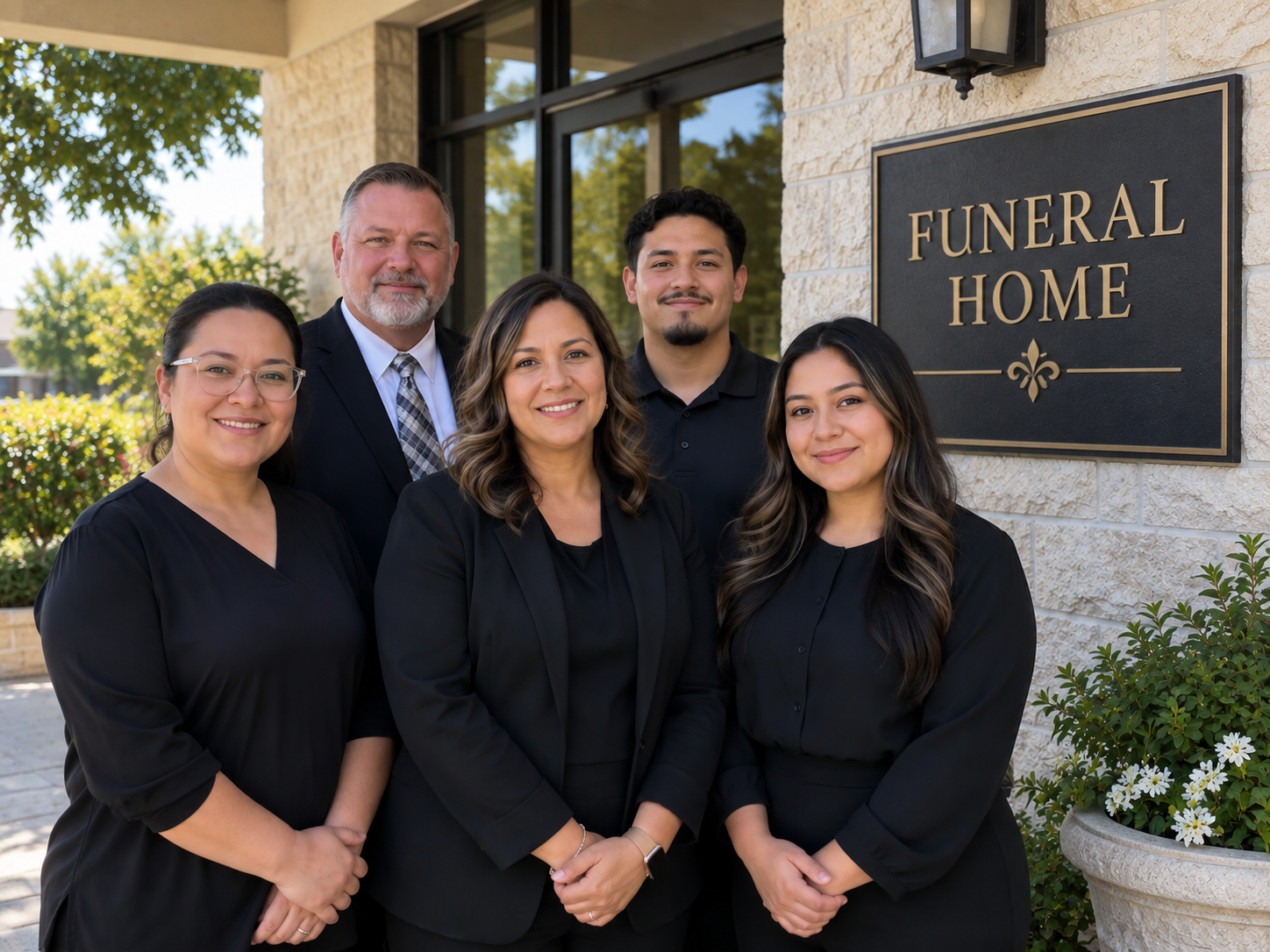 Funeral home team photo shared on social media
