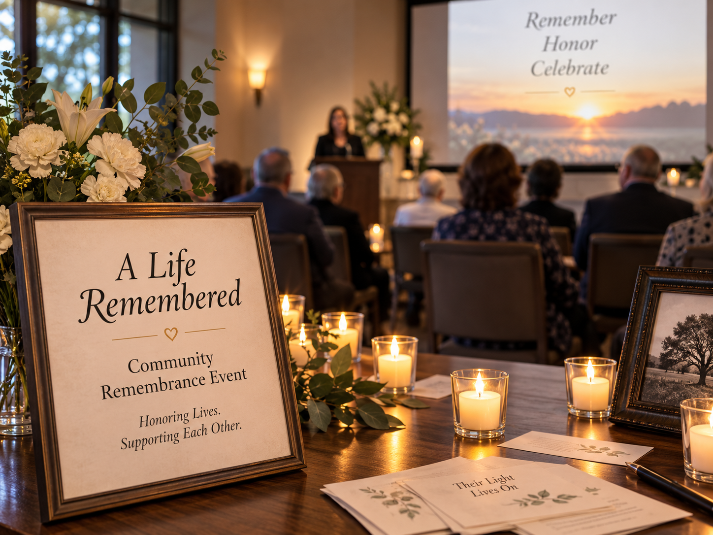 Funeral home hosting a community remembrance event