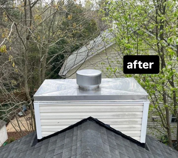 New stainless steel chase cover after replacement