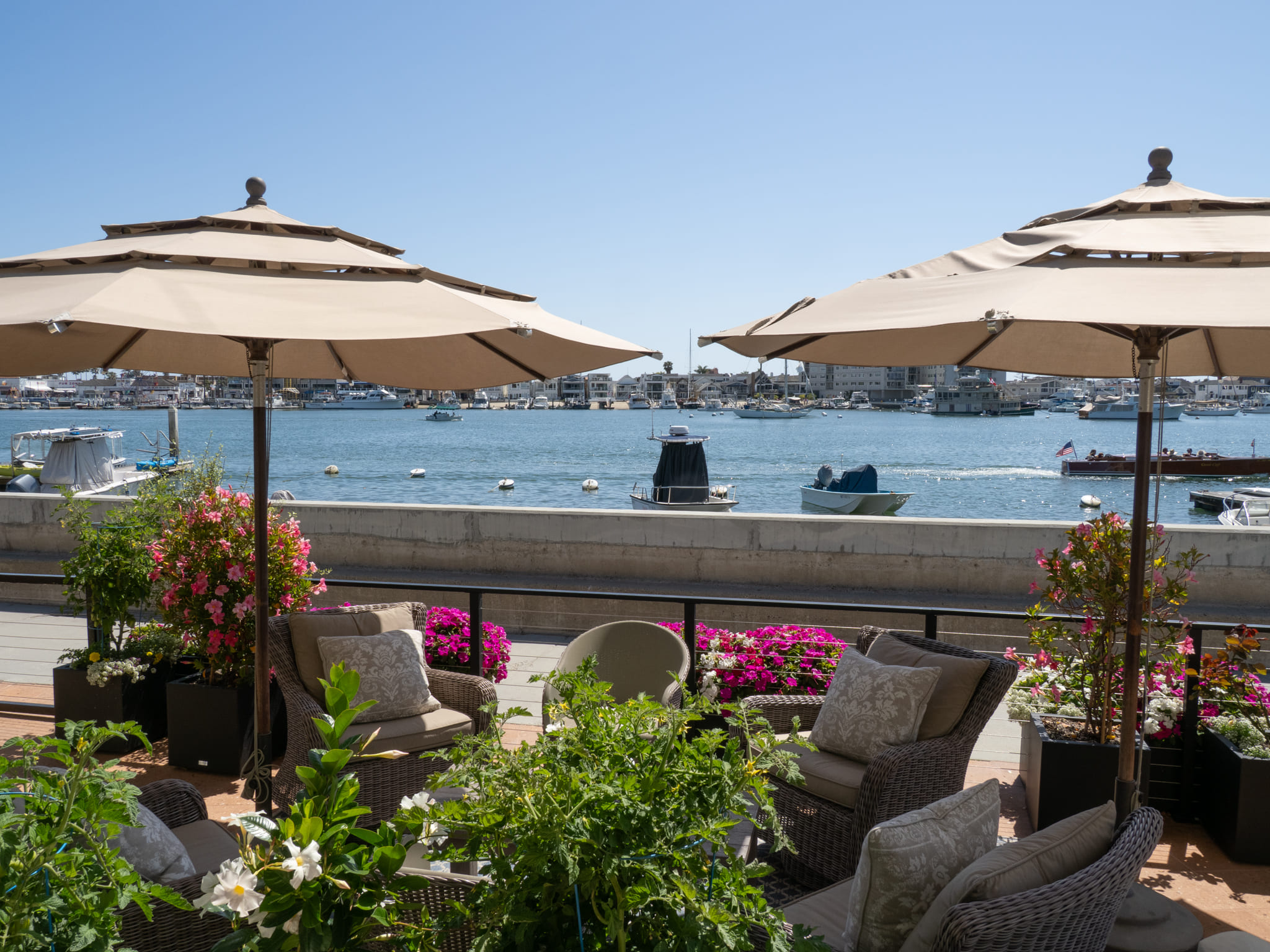 Waterfront deck and outdoor living terrace