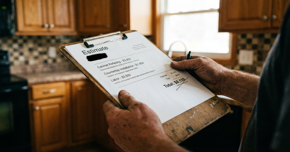 Contractor reviewing plans