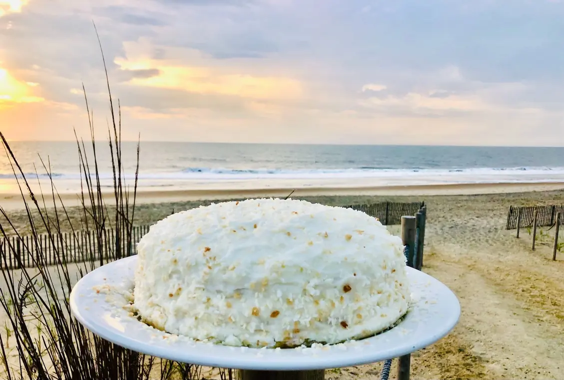 Sedona beach dinner plate by the Bethany Beach shoreline
