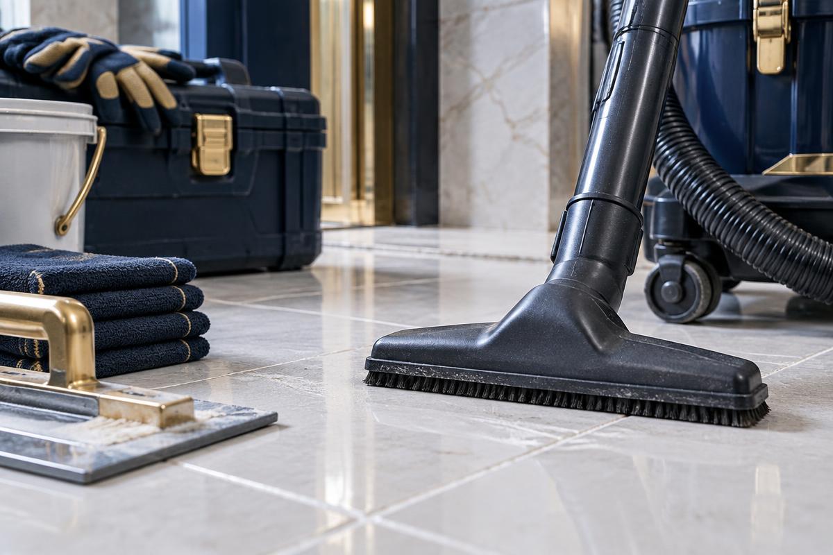 Detailed specialty cleaning in progress