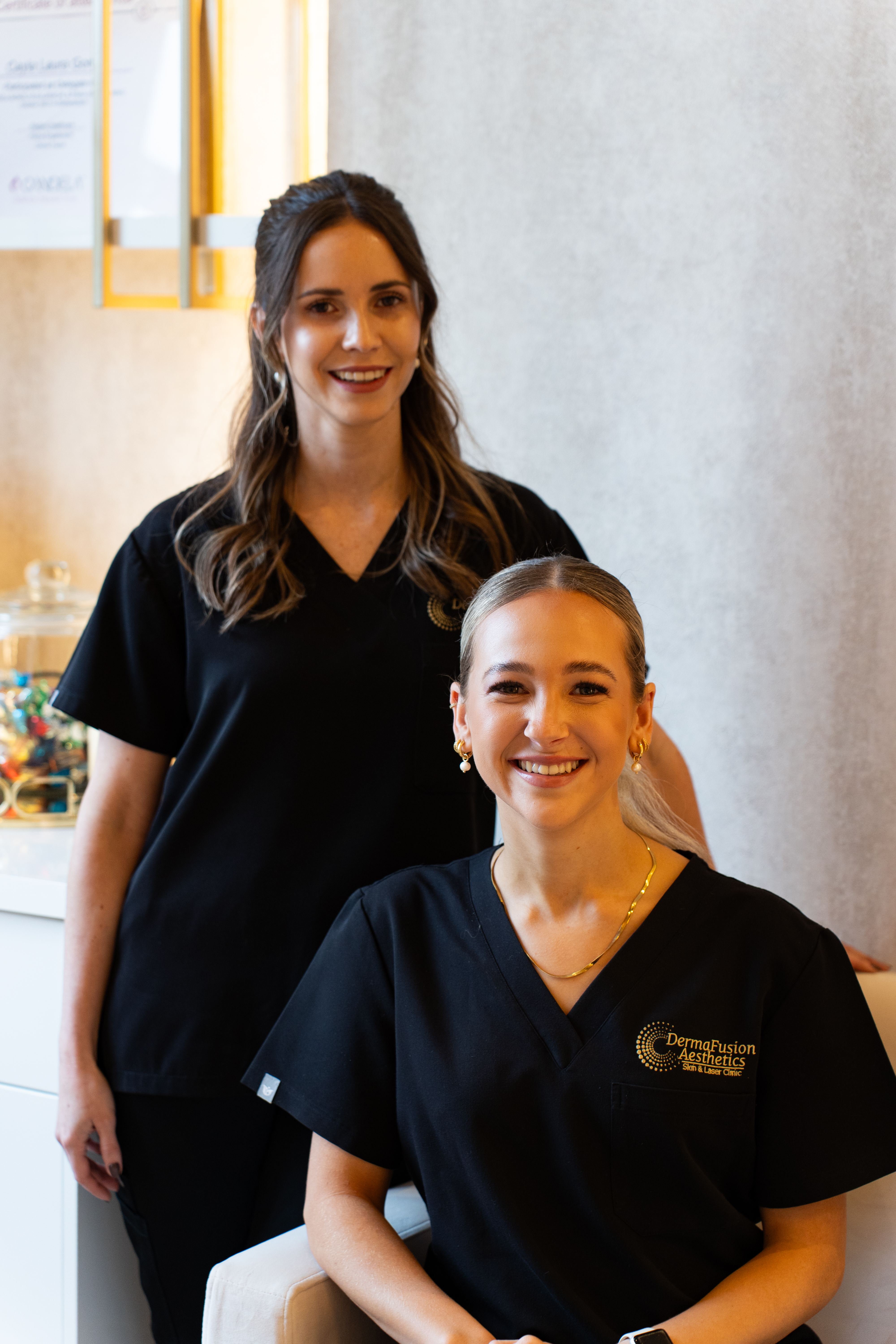 Cayla and Rozanne, Dermal Aestheticians at DermaFusion Skin and Laser Clinic