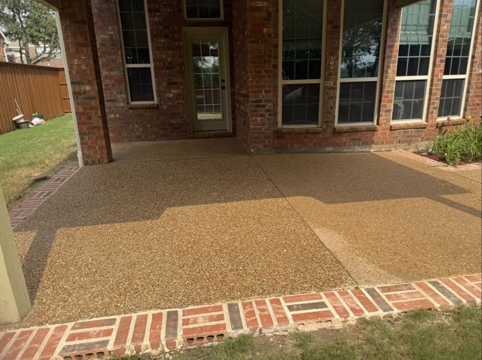 Exposed Aggregate Patio Cleaning after cleaning