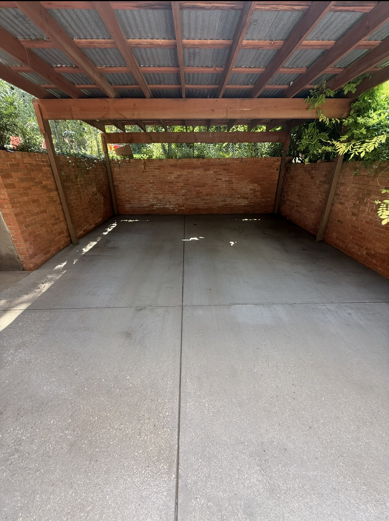Carport Concrete Cleaning after cleaning