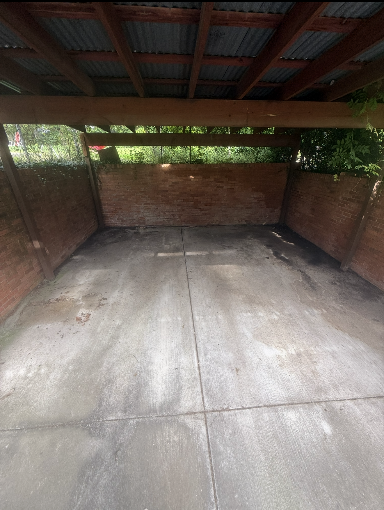 Carport Concrete Cleaning before cleaning