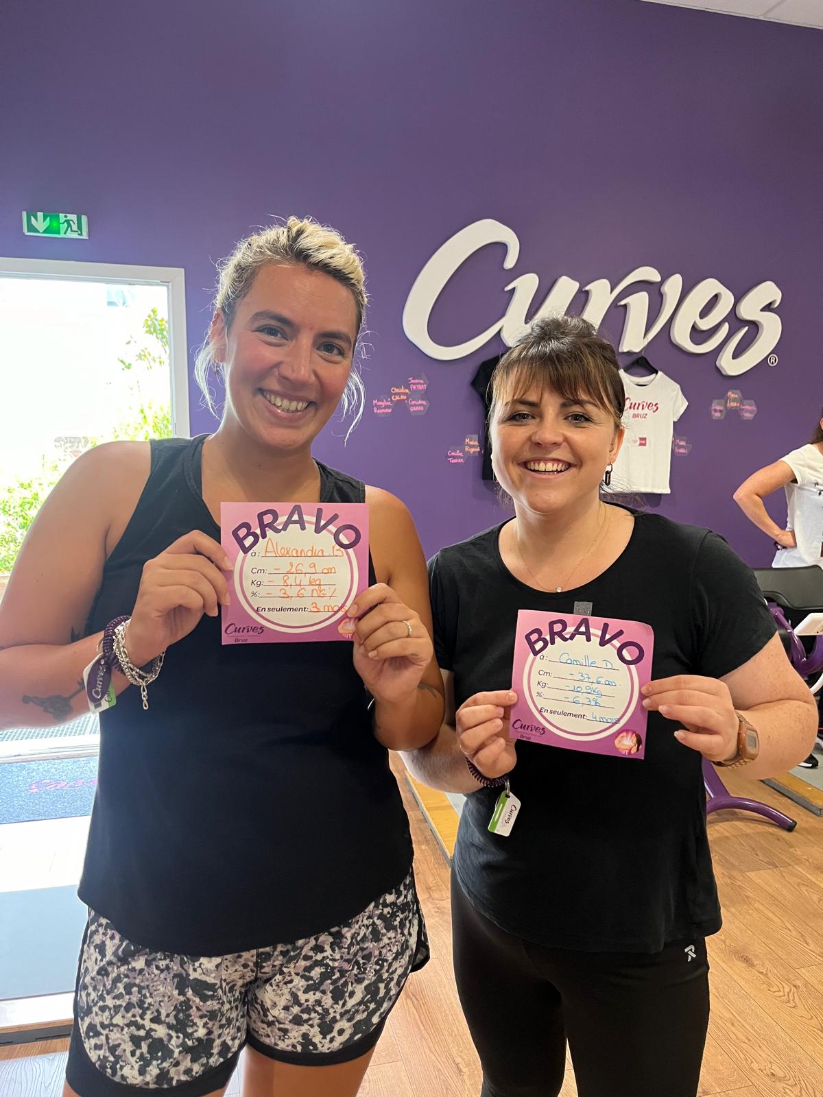 Coach Curves accompagne une adhérente sur le circuit