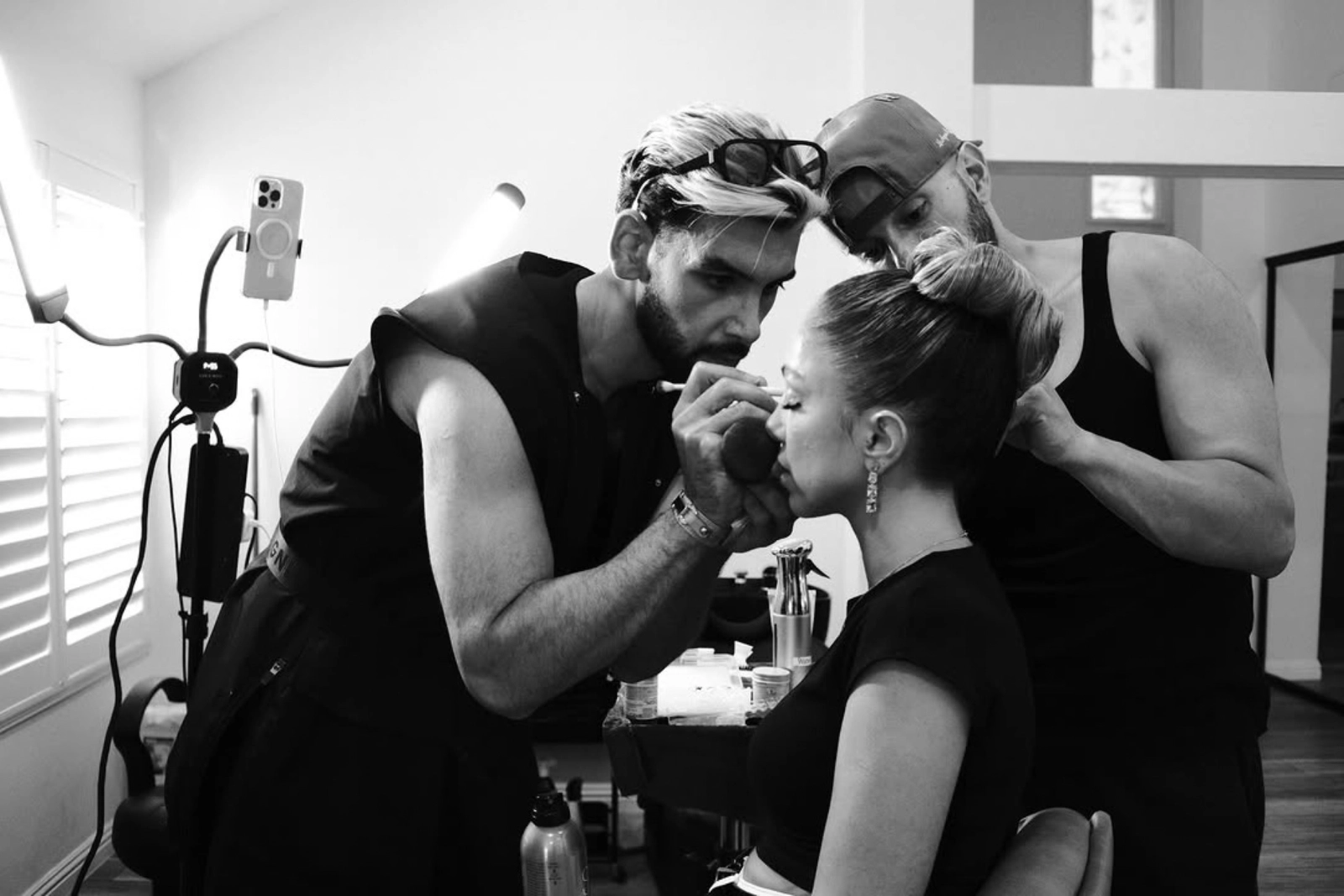 Hanisun applying bridal makeup