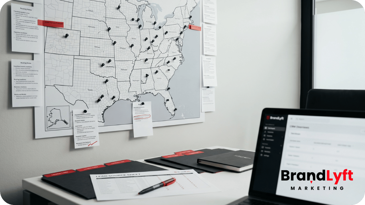 GoHighLevel lead routing for franchises showing location assignment, follow-up ownership, and reporting flow