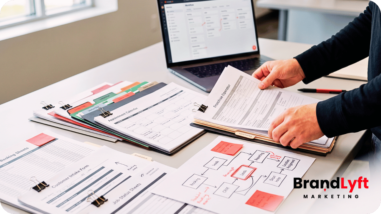 GoHighLevel integrations for franchise brands showing connected CRM booking reporting and location systems
