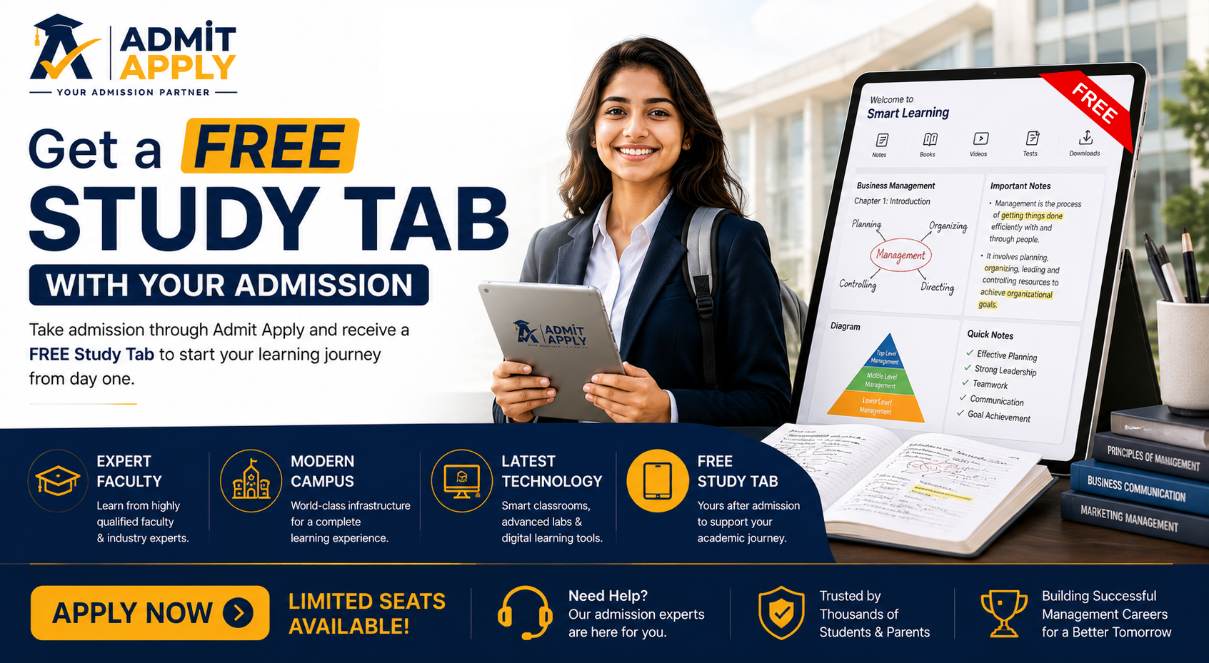 Get a FREE Study Tab with your admission. 2026 admissions open at Amity University through AdmitApply.