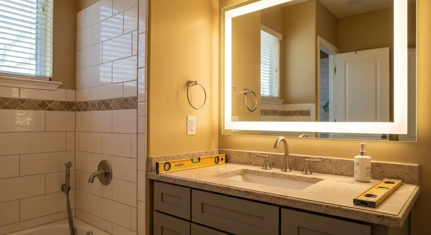 Bathroom vanity and fixture installation