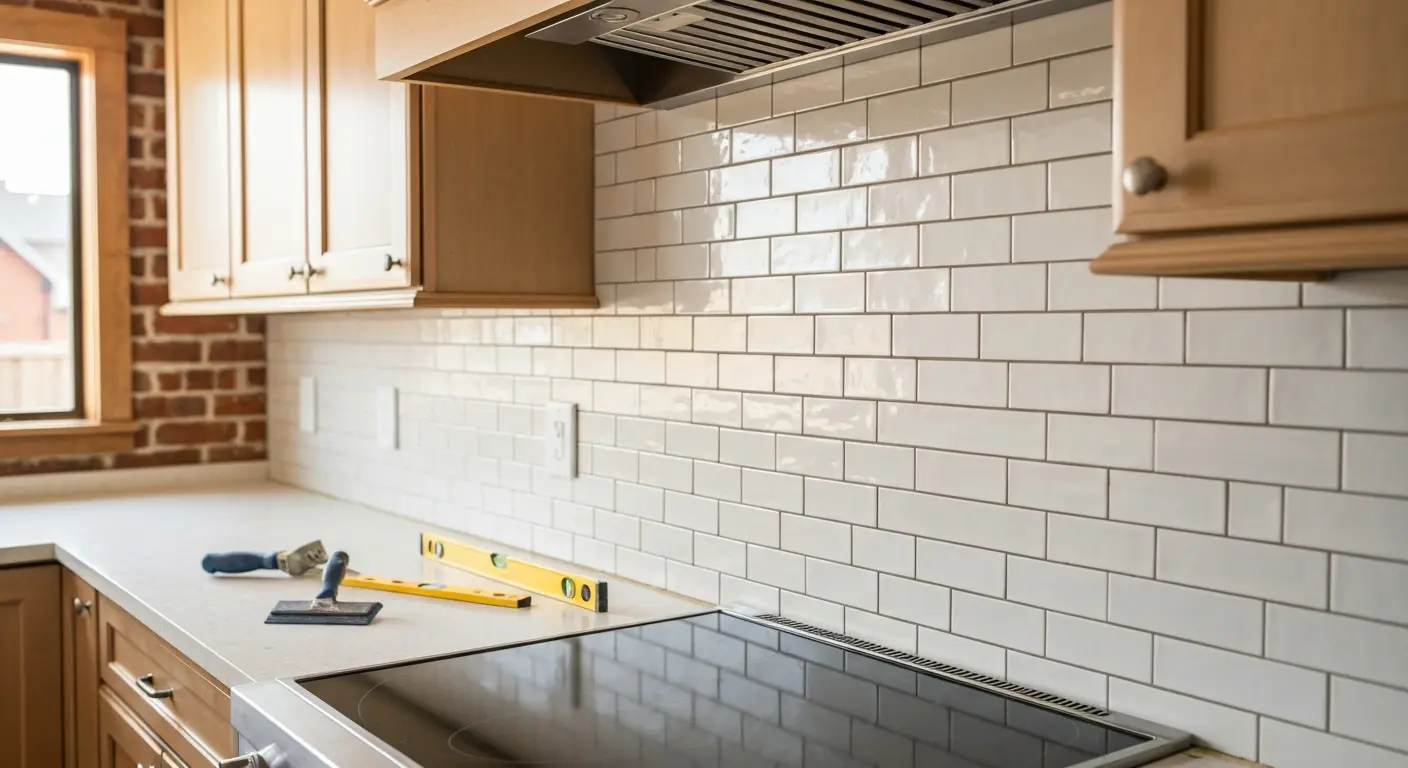 Kitchen backsplash tile installation