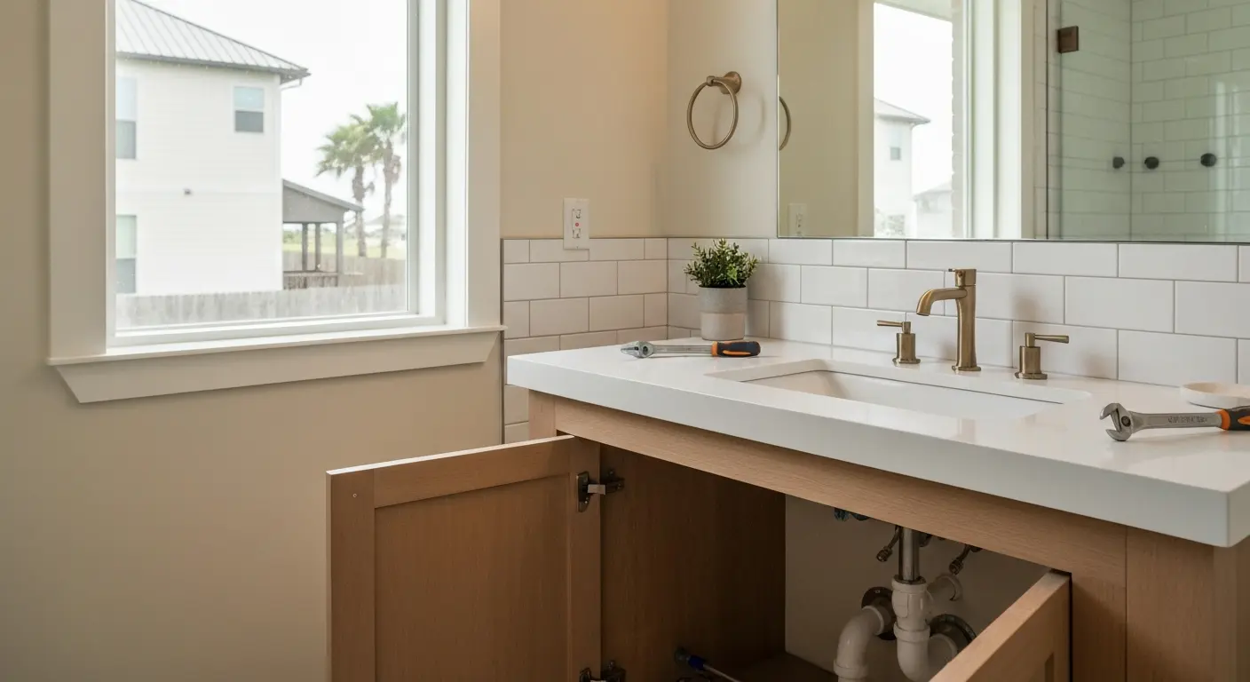 Bathroom vanity installation