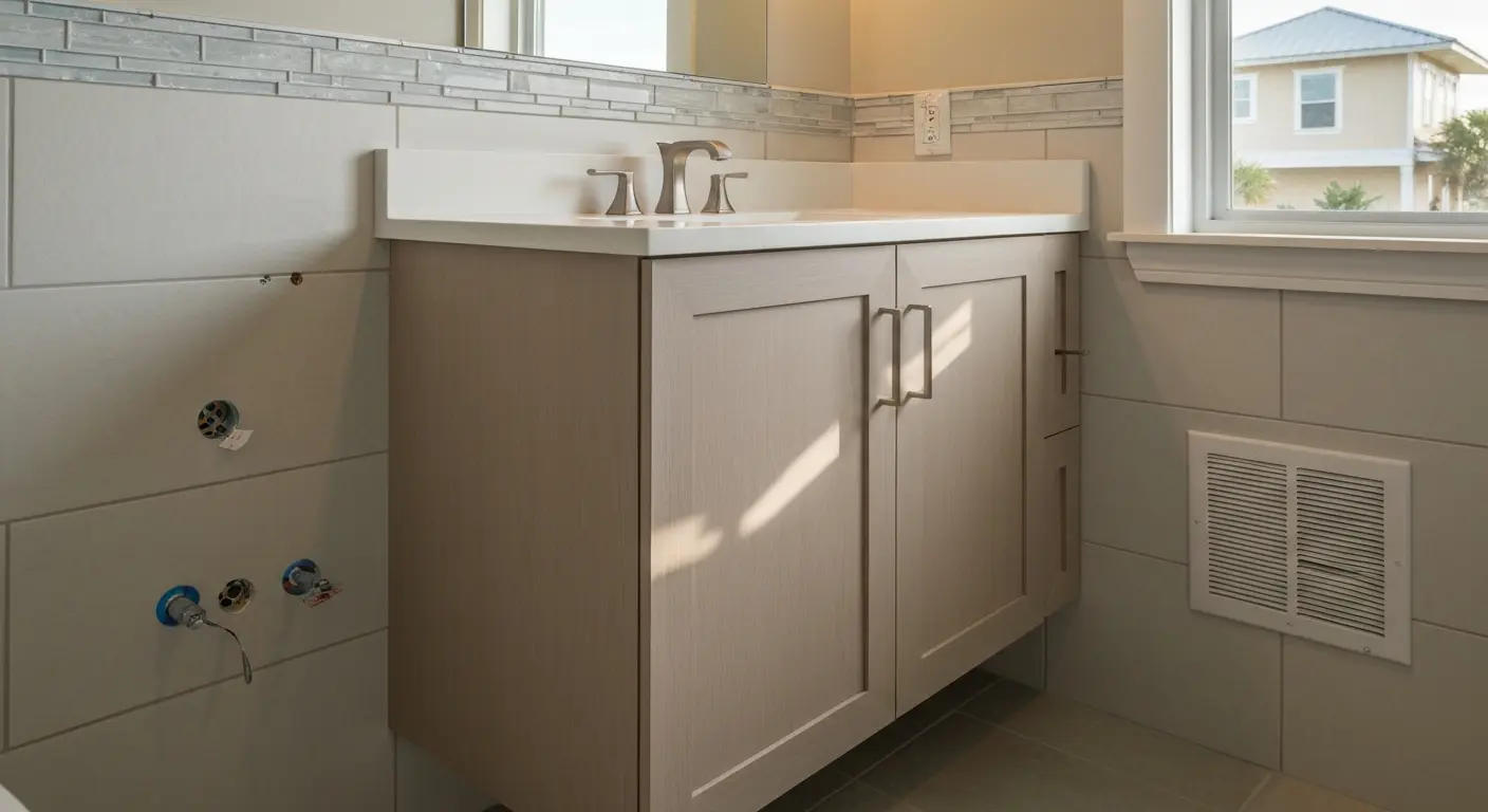 Bathroom vanity installation