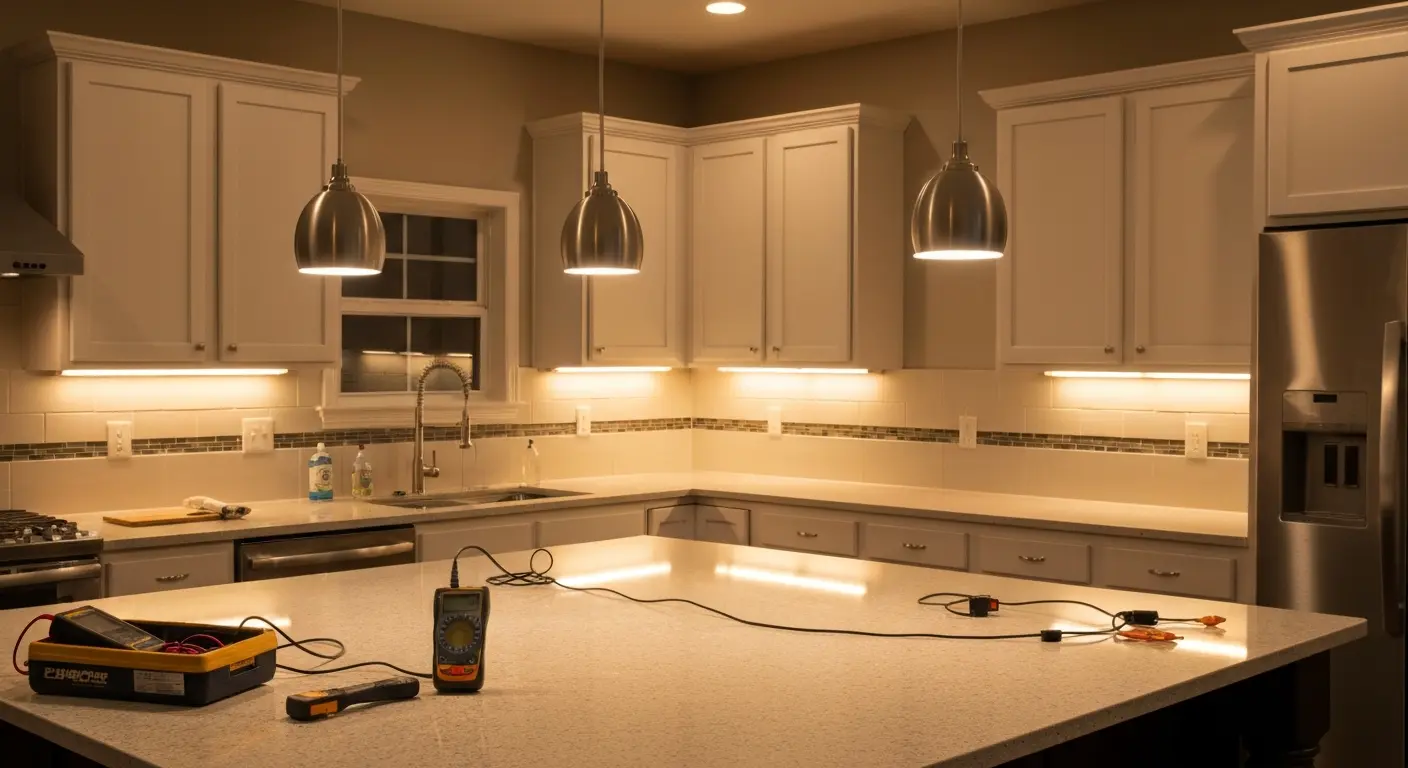 Kitchen lighting installation