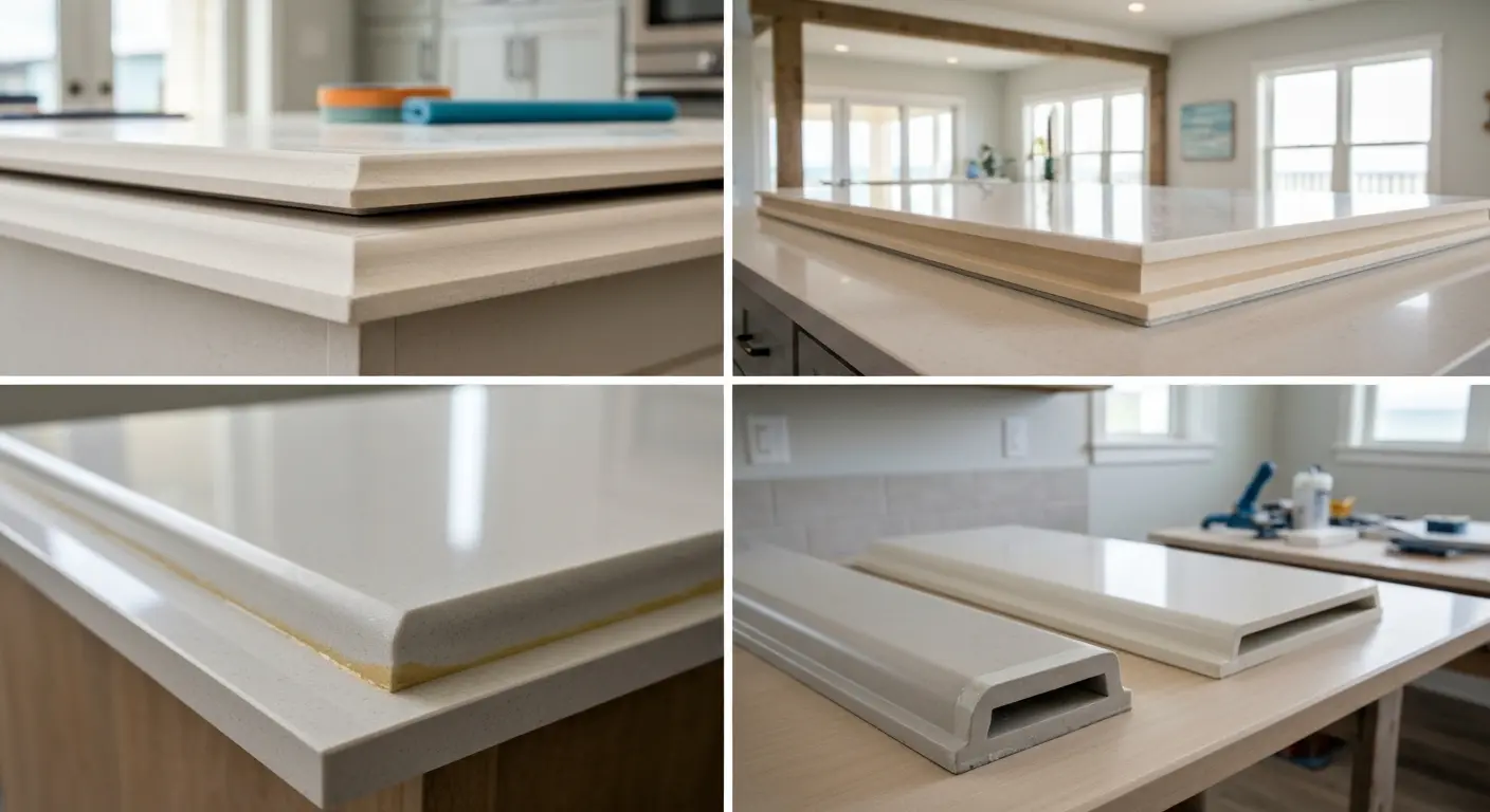 Custom edge finishing and countertop details