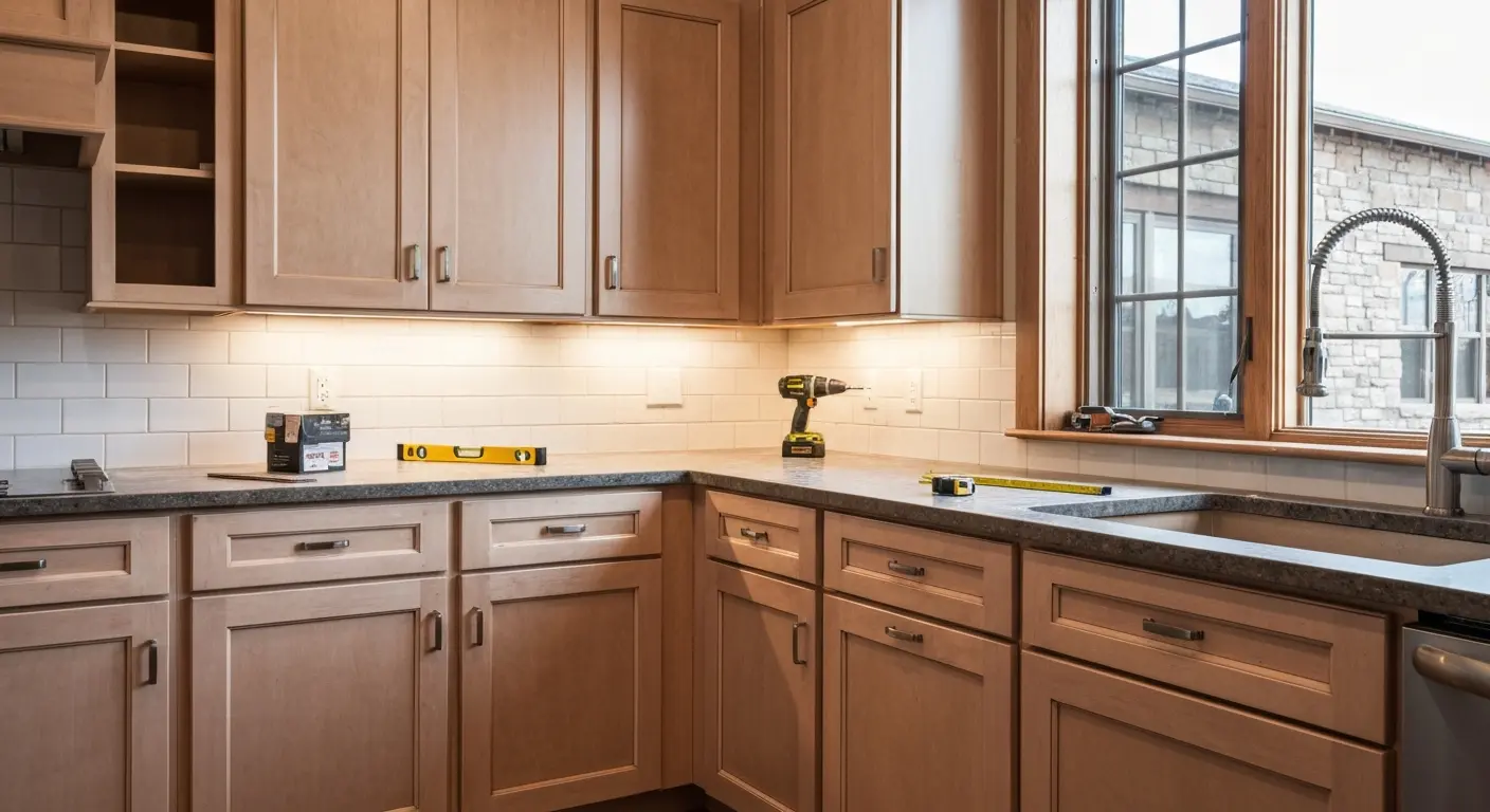 Custom kitchen cabinet installation
