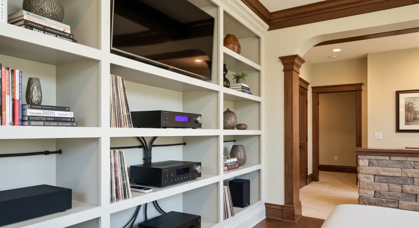 Entertainment shelving with media storage