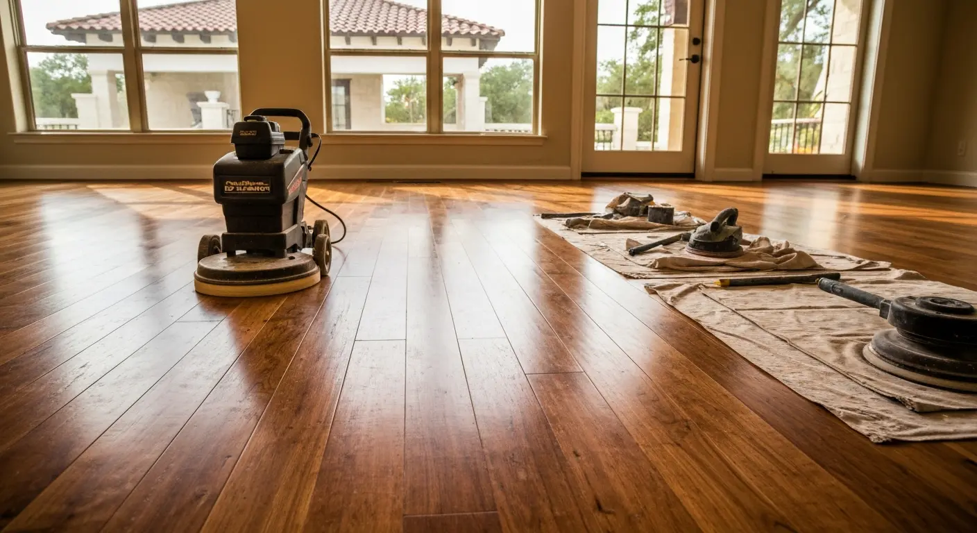 Hardwood flooring installation project