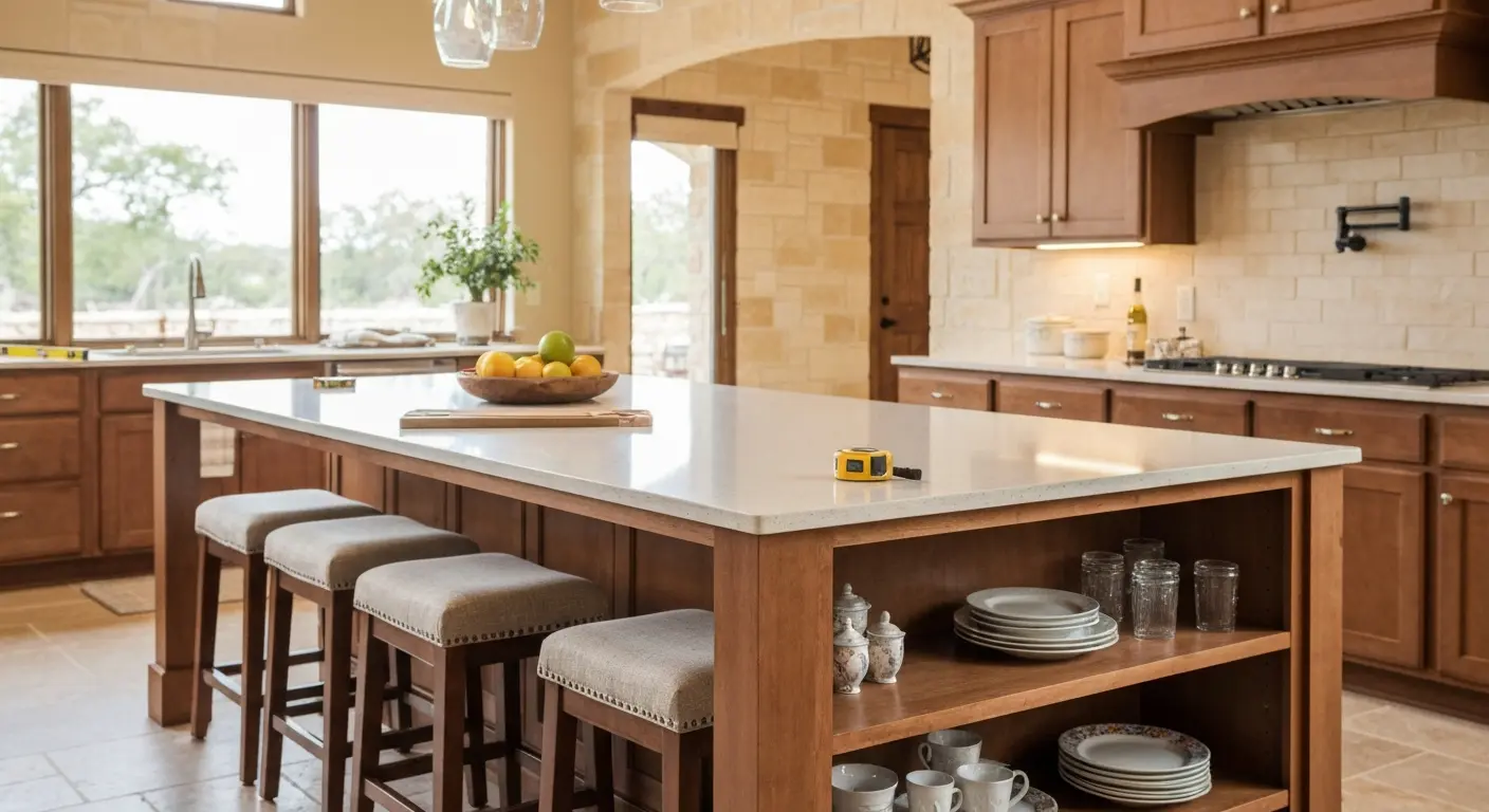 Kitchen island with seating and storage