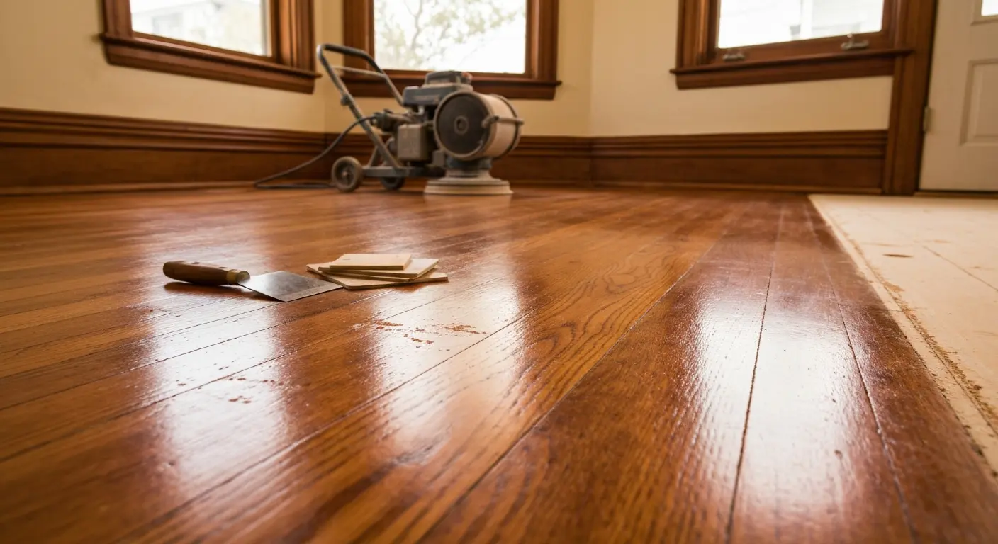 Hardwood floor refinishing